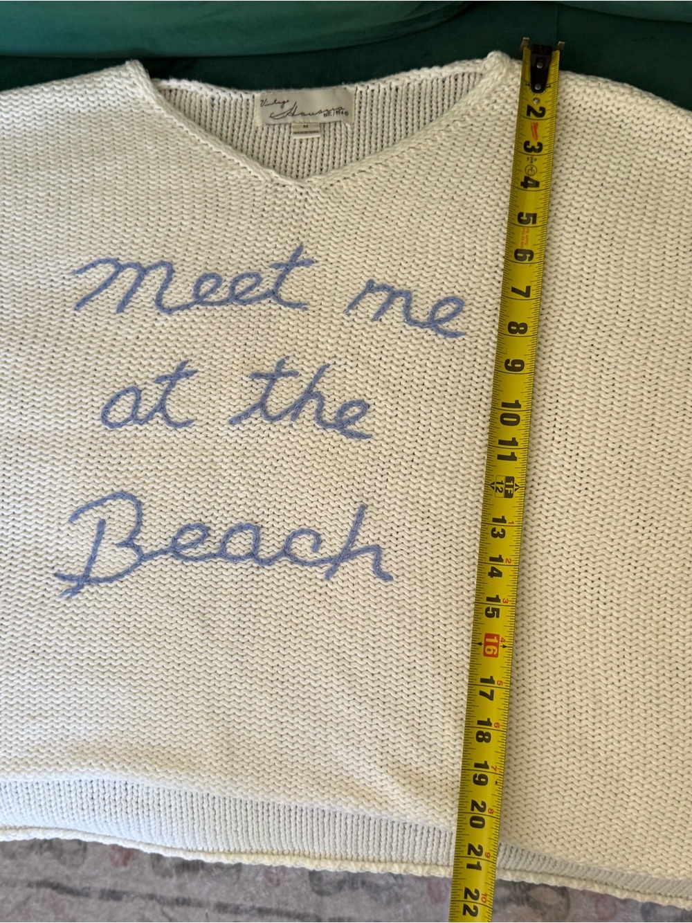 Vintage Havana Meet Me at the Beach Coastal Grandma Lightweight Knit Sweater M - Picture 10 of 12